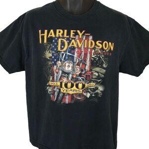 Harley Davidson T Shirt Mens Size Large Vintage Y2K 2003 River Falls Wisconsin